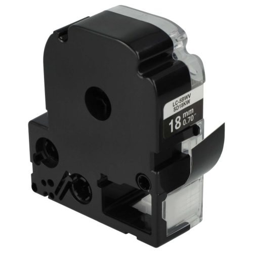 VHBW Epson LC-5BWV Label Tape, 18 mm, White-Black