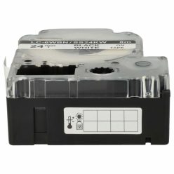 VHBW Epson LC-6WBN Etikettenband, 24mm, Schwarz-Weiß