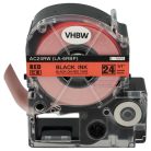 VHBW Epson LC-6YRN Etikettenband - 24 mm, Schwarz-Rot