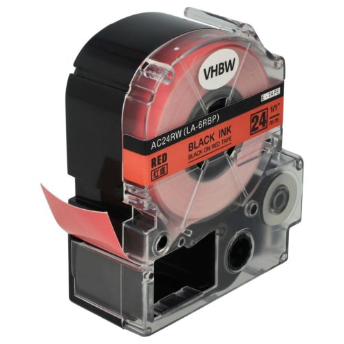VHBW Epson LC-6YRN Etikettenband - 24 mm, Schwarz-Rot