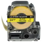 VHBW Epson LC-6WBW Etikettenband, 24 mm, Schwarz-Gelb