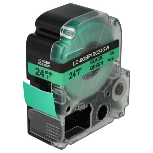 VHBW Epson LC-6GBP Etikettenband, 24 mm, Schwarz-Grün