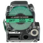 VHBW Epson LC-6GBP Etikettenband, 24 mm, Schwarz-Grün