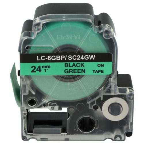 VHBW Epson LC-6GBP Etikettenband, 24 mm, Schwarz-Grün