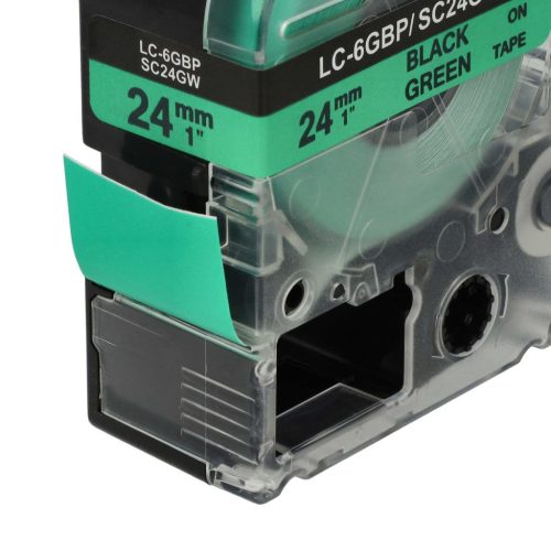 VHBW Epson LC-6GBP Etikettenband, 24 mm, Schwarz-Grün