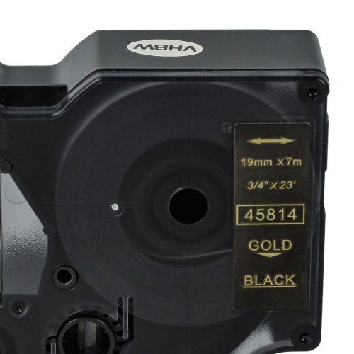 VHBW Dymo D1 Label Tape, 45814, 19 mm, Gold-Black