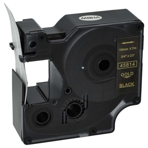 VHBW Dymo D1 Label Tape, 45814, 19 mm, Gold-Black