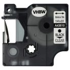 VHBW Dymo D1 Label Tape, 43610, 6 mm, Black-Clear