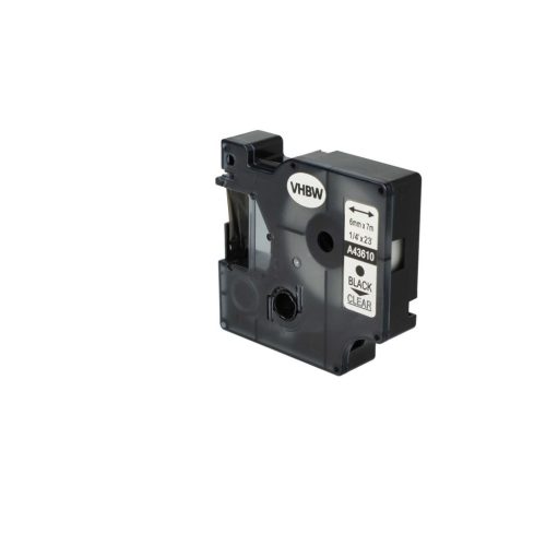 VHBW Dymo D1 Label Tape, 43610, 6 mm, Black-Clear