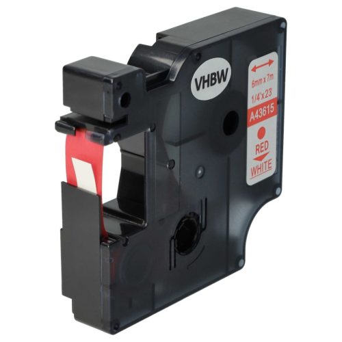 VHBW Dymo D1 Label Tape, 43615, 6 mm, Red-White