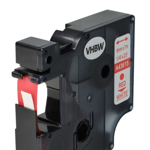 VHBW Dymo D1 Label Tape, 43615, 6 mm, Red-White