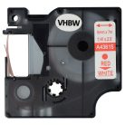 VHBW Dymo D1 Label Tape, 43615, 6 mm, Red-White