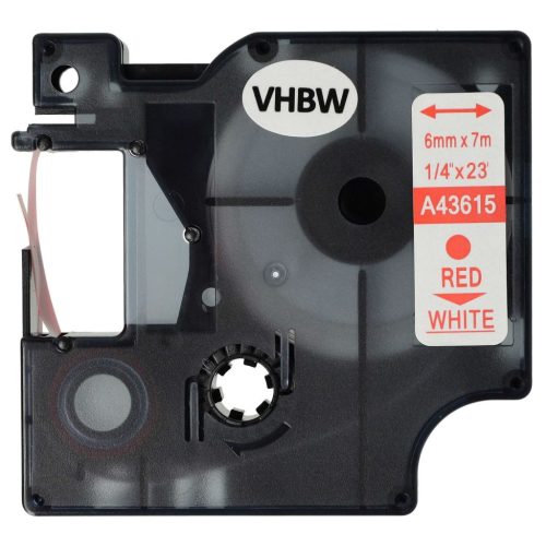 VHBW Dymo D1 Label Tape, 43615, 6 mm, Red-White