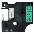 VHBW Dymo 43619 Label Tape, D1 - 6 mm, Black-Green