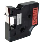 VHBW Dymo D1 40917 Label Tape - 9 mm, Black-Red