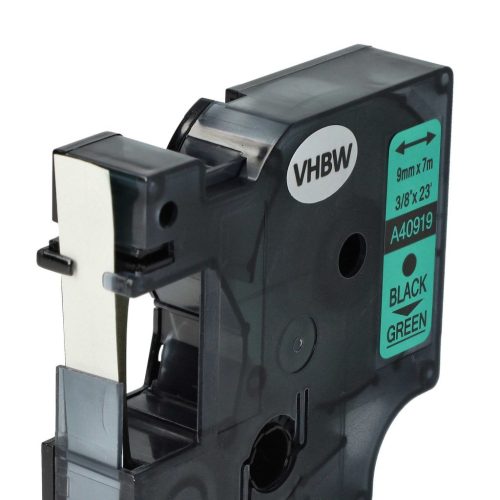 VHBW Dymo D1 Label Tape, 40919, 9mm, Black-Green