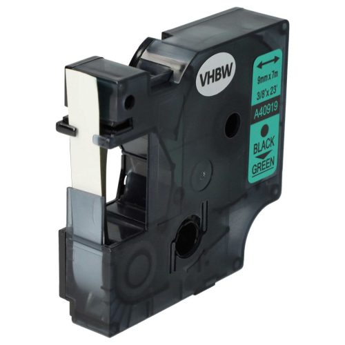 VHBW Dymo D1 Label Tape, 40919, 9mm, Black-Green