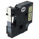 VHBW Dymo D1 40923 Label Tape - 9mm - Black/Gold
