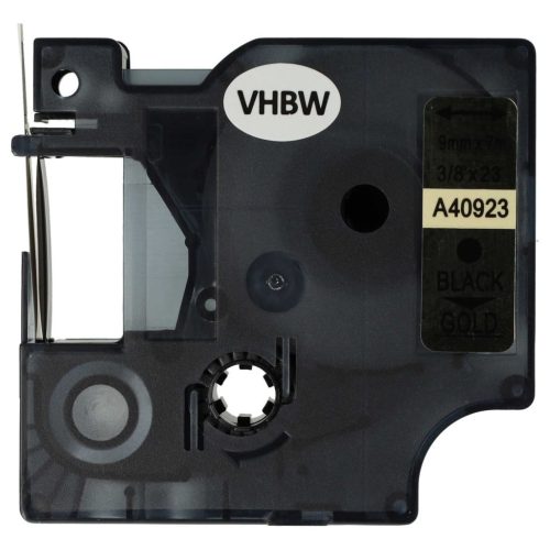 VHBW Dymo D1 40923 Label Tape - 9mm - Black/Gold