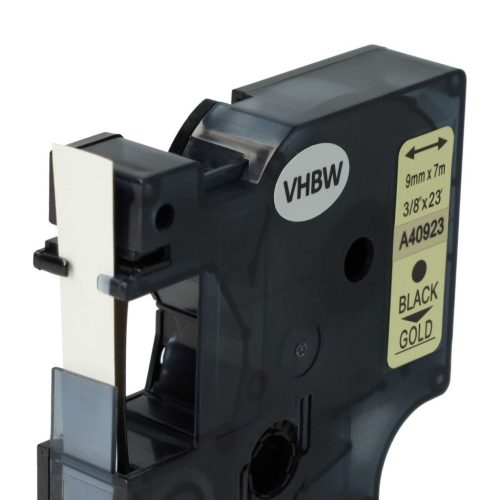 VHBW Dymo D1 40923 Label Tape - 9mm - Black/Gold