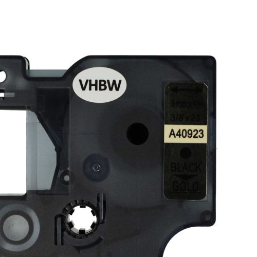 VHBW Dymo D1 40923 Label Tape - 9mm - Black/Gold