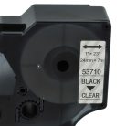 VHBW Dymo D1 Label Tape, 53710, 24mm, Black-Clear