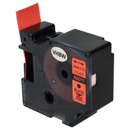 VHBW Dymo D1 Label Tape, 53717, 24 mm, Black-Red