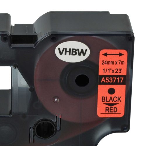 VHBW Dymo D1 Label Tape, 53717, 24 mm, Black-Red