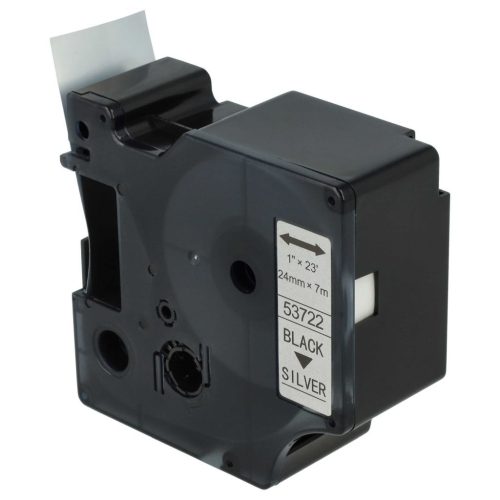 VHBW Dymo D1 Label Tape, 53722, 24 mm, Black-Silver