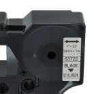 VHBW Dymo D1 Label Tape, 53722, 24 mm, Black-Silver
