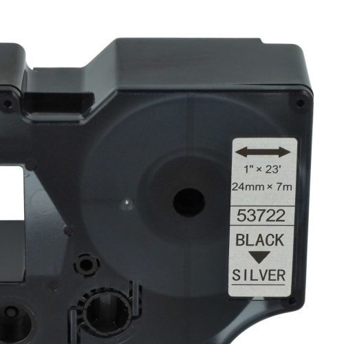 VHBW Dymo D1 Label Tape, 53722, 24 mm, Black-Silver