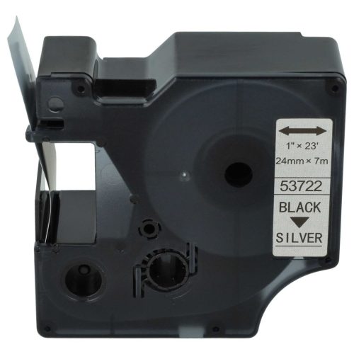 VHBW Dymo D1 Label Tape, 53722, 24 mm, Black-Silver
