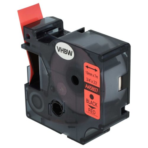 VHBW Dymo 45807 Label Tape, D1 - 19mm, Black-Red