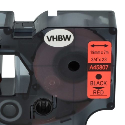 VHBW Dymo 45807 Label Tape, D1 - 19mm, Black-Red
