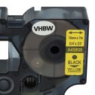 VHBW Dymo D1 Label Tape, 45808, 19 mm, Black-Yellow