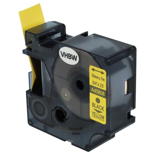 VHBW Dymo D1 Label Tape, 45808, 19 mm, Black-Yellow