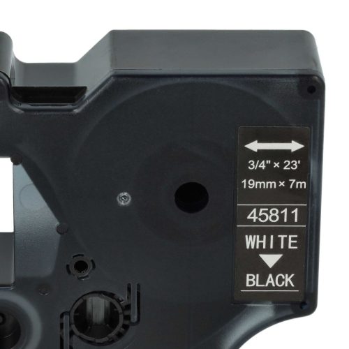 VHBW Dymo 45811 Label Tape D1, 19 mm, White-Black