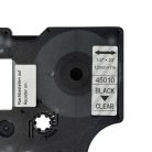 VHBW Dymo D1 Label Tape, 45010, 12 mm, Black-Clear