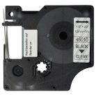 VHBW Dymo D1 Label Tape, 45010, 12 mm, Black-Clear