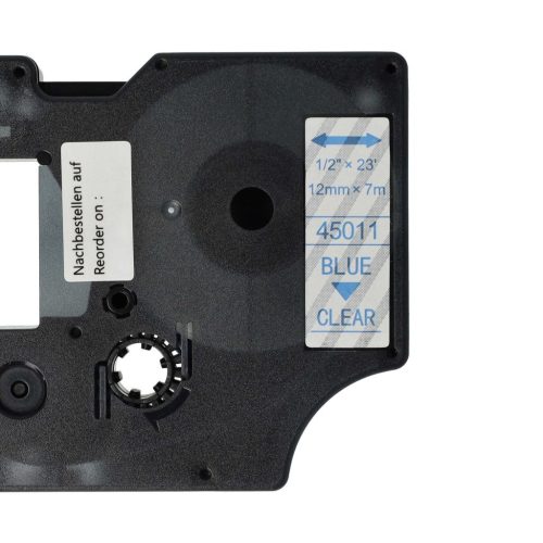VHBW Dymo D1 Label Tape, 45011, 12 mm, Blue-Clear