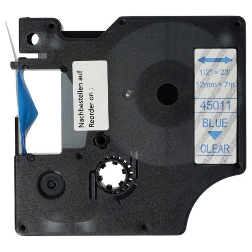 VHBW Dymo D1 Label Tape, 45011, 12 mm, Blue-Clear
