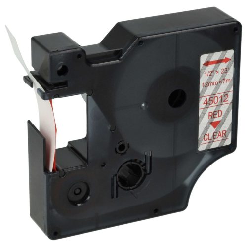 VHBW Dymo D1 Label Tape, 45012, 12 mm, Red-Clear
