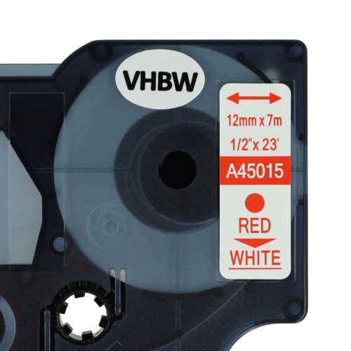 VHBW Dymo 45015, D1 Label Tape - 12 mm, Red-White