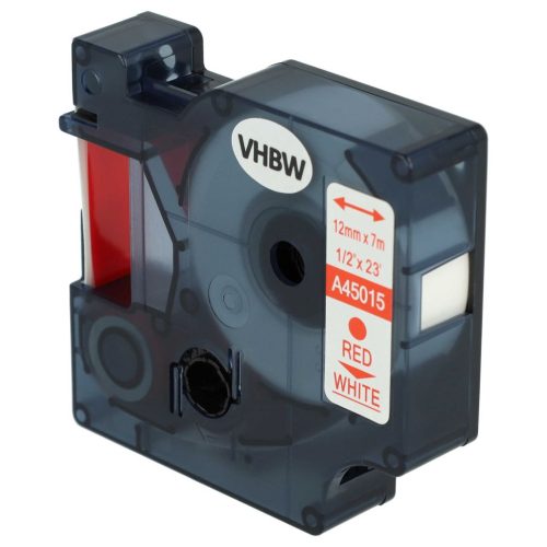 VHBW Dymo 45015, D1 Label Tape - 12 mm, Red-White