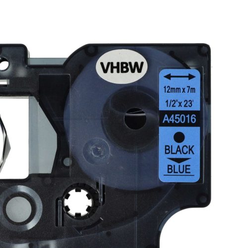 VHBW Dymo D1 Label Tape, 45016, 12mm, Black-Blue