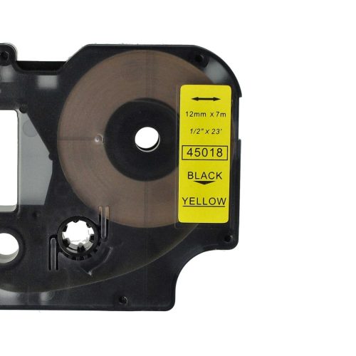 VHBW Dymo D1 Label Tape, 45018, 12 mm, Black-Yellow