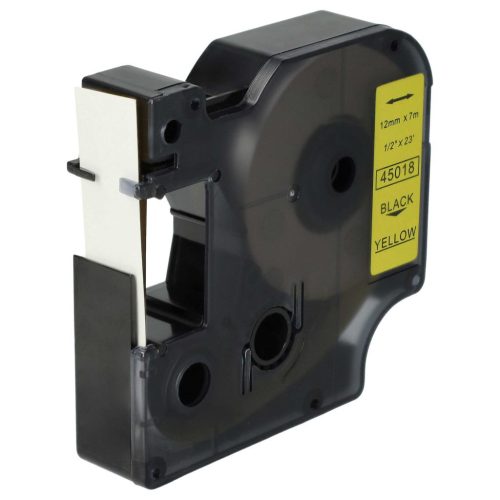 VHBW Dymo D1 Label Tape, 45018, 12 mm, Black-Yellow