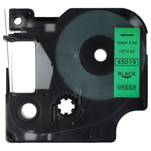 VHBW Dymo D1 Label Tape, 45019, 12mm, Black-Green