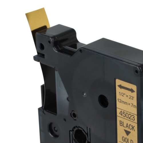 VHBW Dymo 45023 D1 Label Tape - 12 mm, Black-Gold