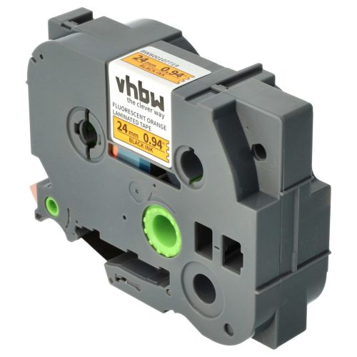 VHBW Brother TZ-B51, TZE-B51 Label Tape - 24 mm, Black-Neon Orange